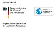 Logo: Gefördert durch das Bundesministerium für Wirtschaft und Klimaschutz sowie der Nationalen Klimaschutz Initiative aufgrund eines Beschlusses des Deutschen Bundestages