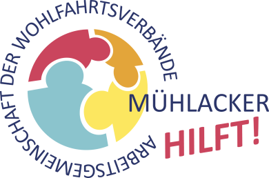 Mühlacker hilft! Das Logo der Arbeitsgemeinschaft der Wohlfahrsberbände Mühlacker.